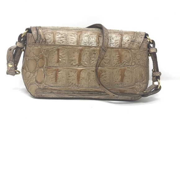 Brahmin Croc-Embossed Leather Shoulder Bag – Chestnut Brown Vintage - Picture 5 of 10